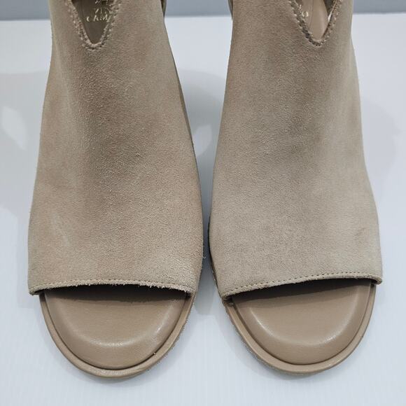 NEW Vince Camuto Fareena Ankle Bootie Womens 11 Tan Leather Peep Toe Block Heel - Picture 5 of 15